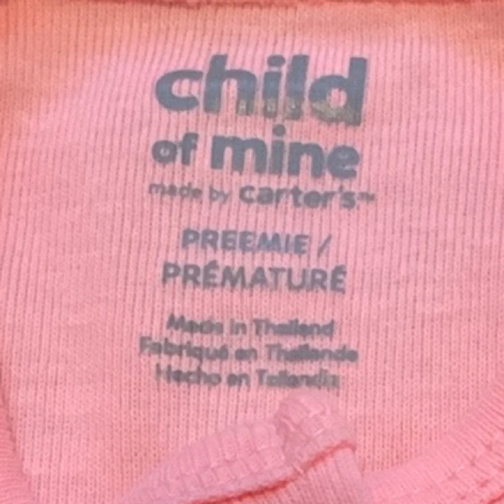 Carter’s Child Of Mine Preemie Pink Snap Cotton Cardigan Valentine’s Day.  V